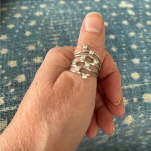 Sterling Silver Multi-Band Ring, size 7 and stamped